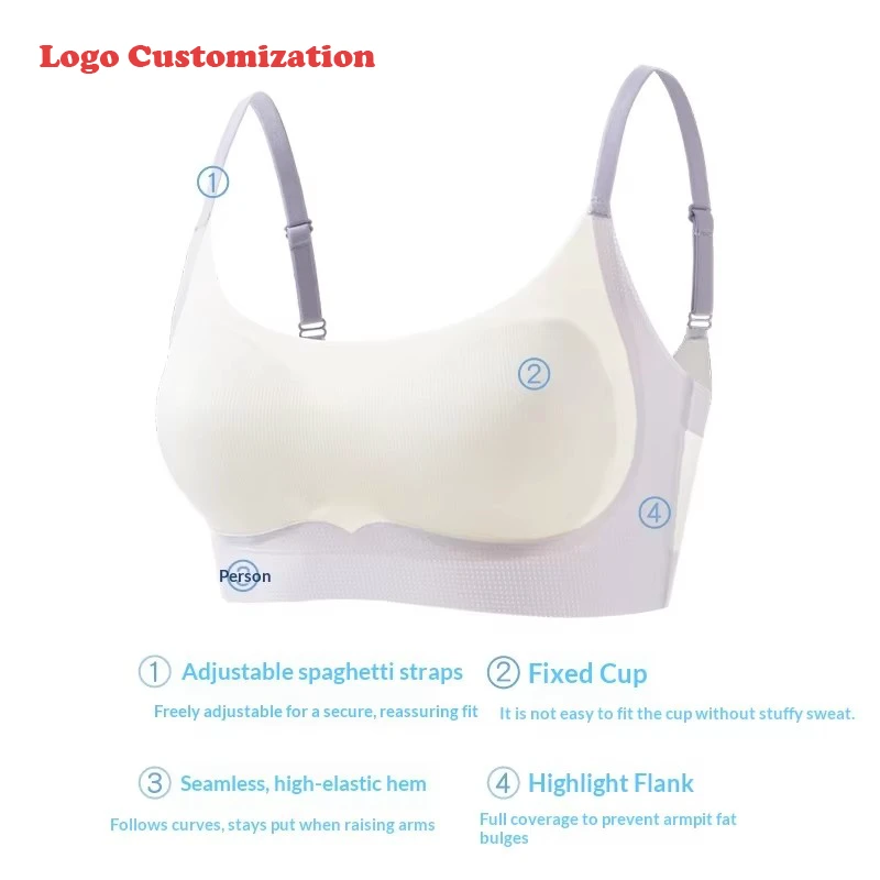 Logo Customization Girls' Solid Breathable Sports Bra Without Underwire for Junior High School Students Their Growth Phase