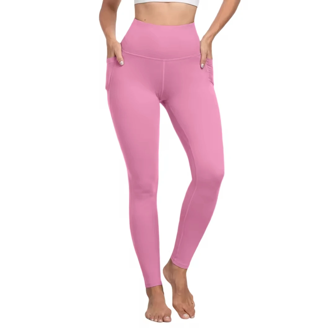 High Quality Vintage Women's Yoga Leggings Mid-Waist Solid Pattern Knitted Stretch Seamless Breathable Comfortable Eco-Friendly
