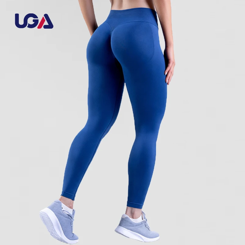High Waist Butt Lift Fitness Breathable Leggings Women Drawstring Closure Sportswear Yoga Pants with Pockets