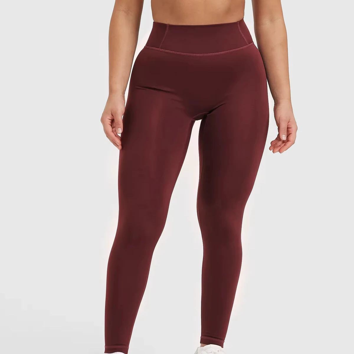 New High Quality Slim-Fit Yoga Legging Women Solid Color Elastic Waist Spandex/Nylon Four-Way Stretch Quick Dry Breathable