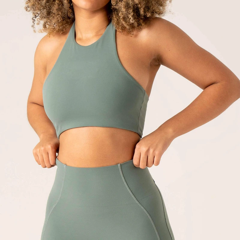 Custom Logo High Neck Racer Back Shockproof High Support Good Quality Sports Yoga Bra Crop Top Women Training Fitness Gym Wear