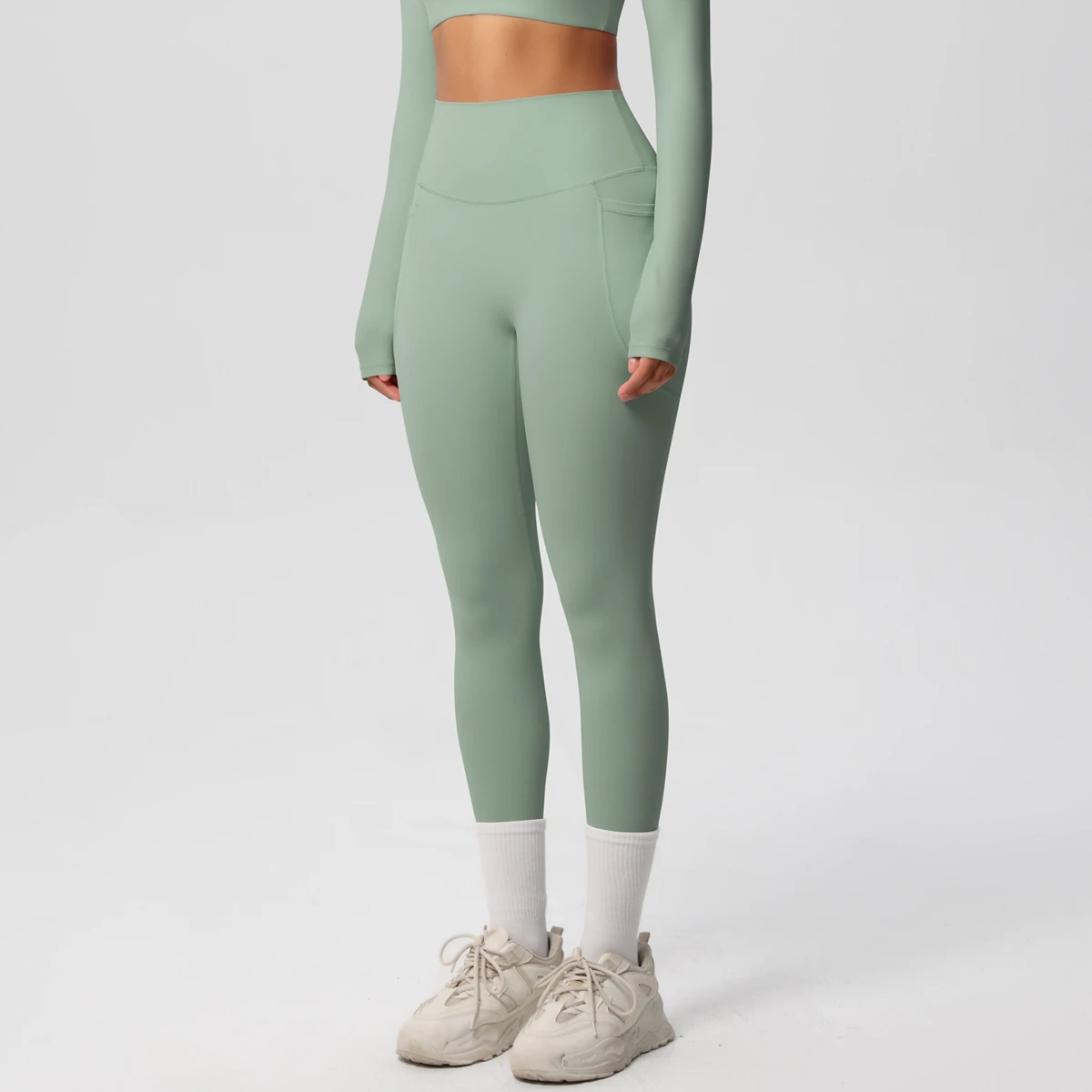 Women's Drawstring Yoga Leggings Tummy Control for Full Length Color Blocking Outdoor Running