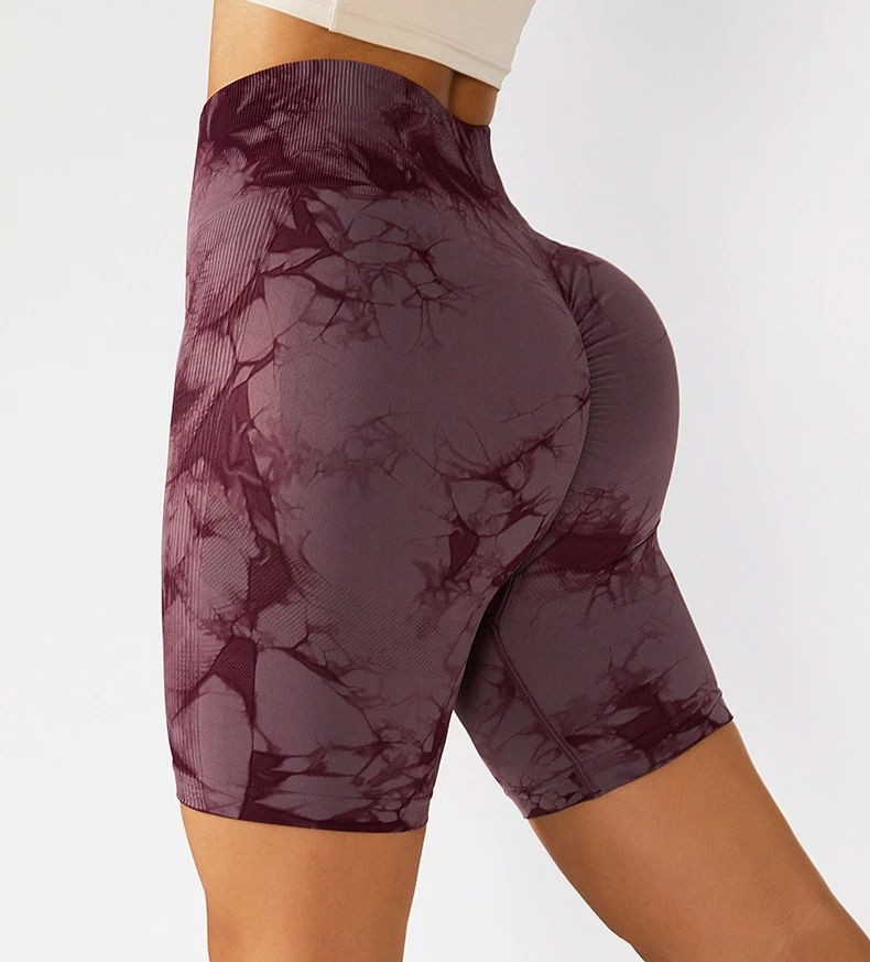 Women's High Elastic Seamless High Waist Yoga Gym Shorts Moisture Wicking Breathable Four-Way Stretch Lightweight Design Custom