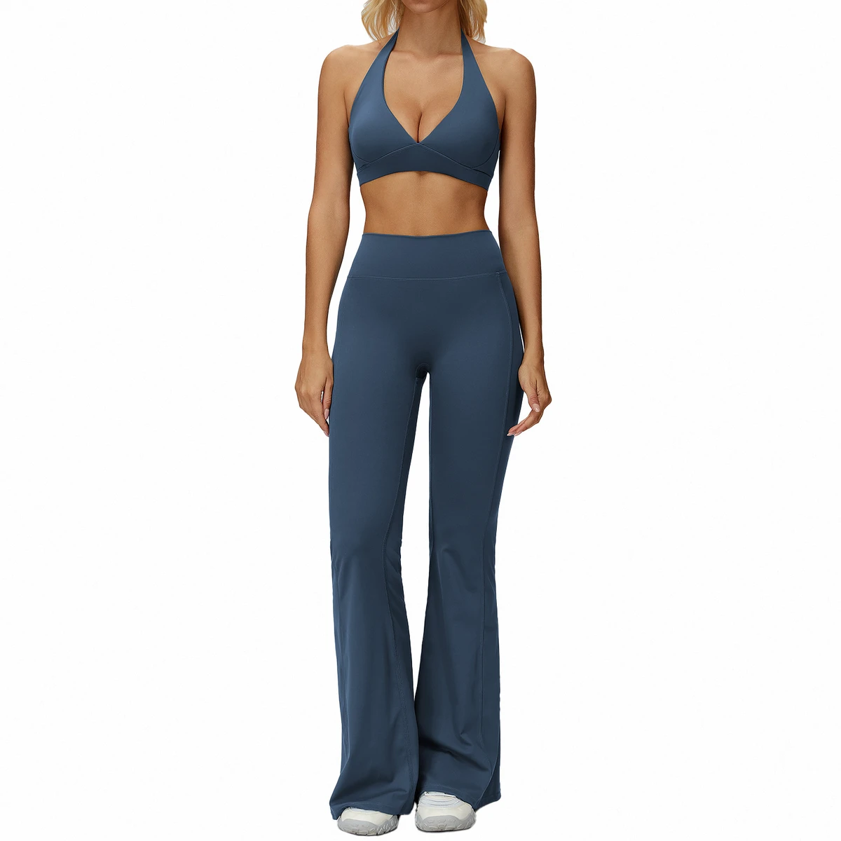 Liandong Custom 2 Pieces Sports Bra Fitness Top Gym Pants High Waisted Workout Pants Women for Yoga Sets