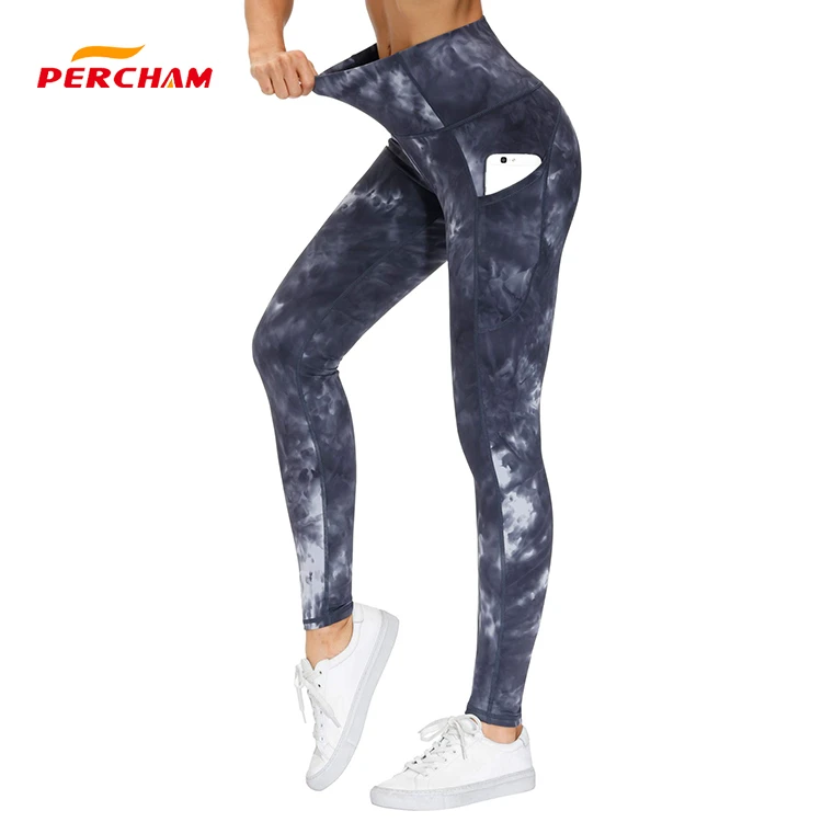 The Gym People Premium Thick High-Waisted Yoga Pants with Side Pockets Tummy Control High-Stretch Leggings for Fitness Yoga
