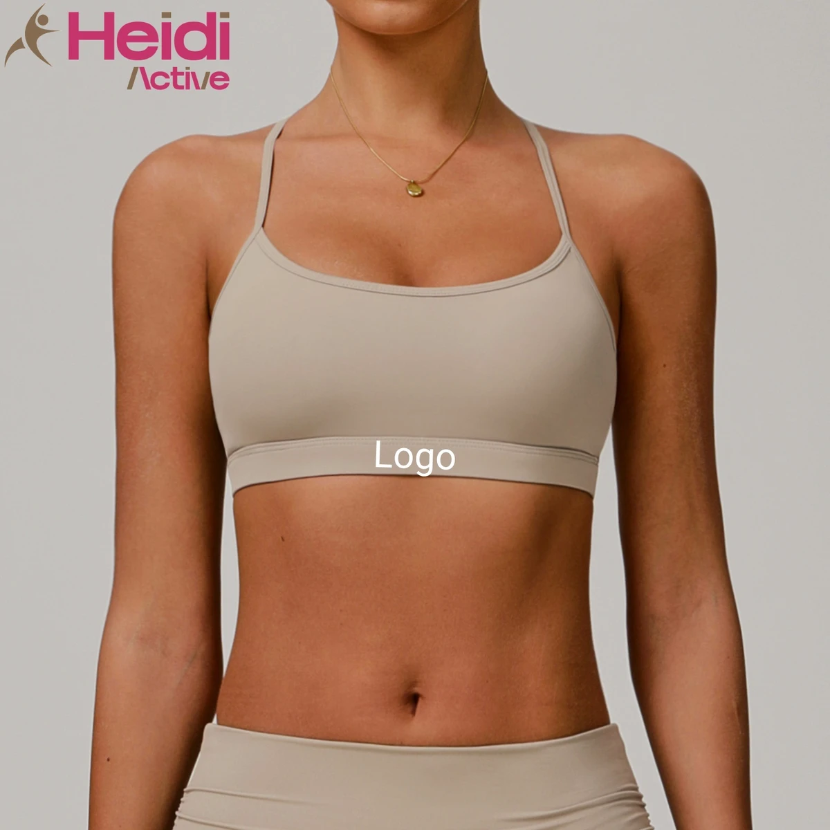 Customize Logo Sports Clothing Underwear Shockproof High Impact Removable Pads Cross Strap U Neck Gym Sports Bra