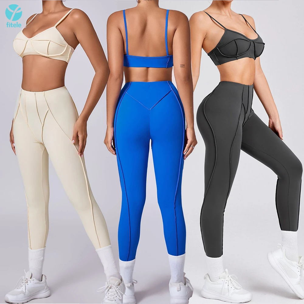 High Quality Breathable Three-dimensional Cutting Design Women's Fitness Yoga Sets Contouring Seams Design Sports Yoga Suit