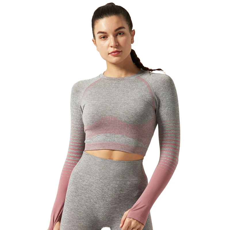 Women's High Waist Striped Yoga Leggings Top Plus Size 2-Piece Workout Set Breathable Eco-Friendly Spandex/Polyester All-season