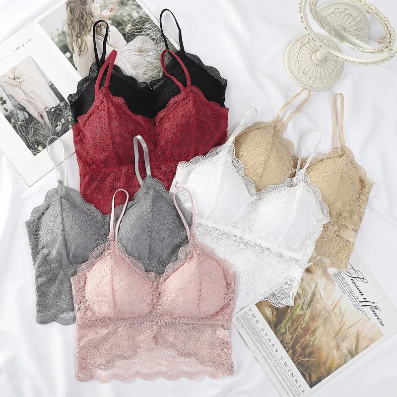 New Style Fitness Underwear Floral Lace Women Sexy Bra Sexy Lingerie Wireless Padded Seamless Bra