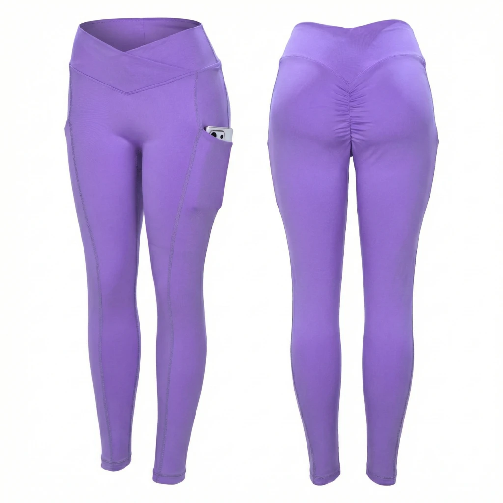 High Waist Fitness Yoga Pants Leggin With Pockets Tummy Control Leggings Workout 4 Way Stretch Gym Elastic Waist Yoga Leggings
