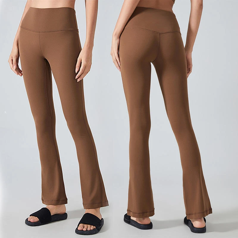 New Solid Peach High Waist Yoga Pants Women's Abdominal Fitness Wide Leg Breathable Four-Way Stretch Sports Trousers ODM