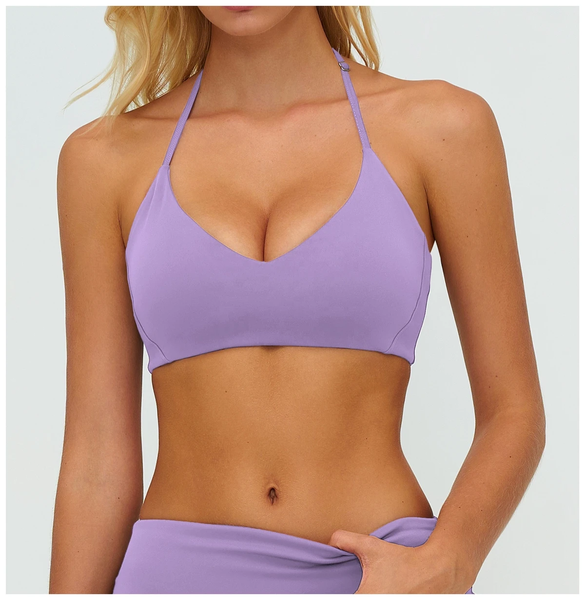 High Quality Lightweight Breathable Four-Way Stretch Strapless Medium Support Yoga Bra for Women Sports Fitness