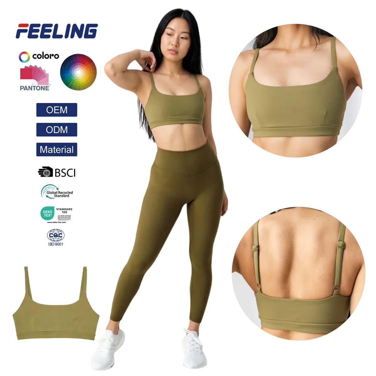 Women's Adjustable Strap Sports Bra with Removable Cups Double Brushed Soft Fabric and Breathable for Yoga Casual Wear OEM ODM