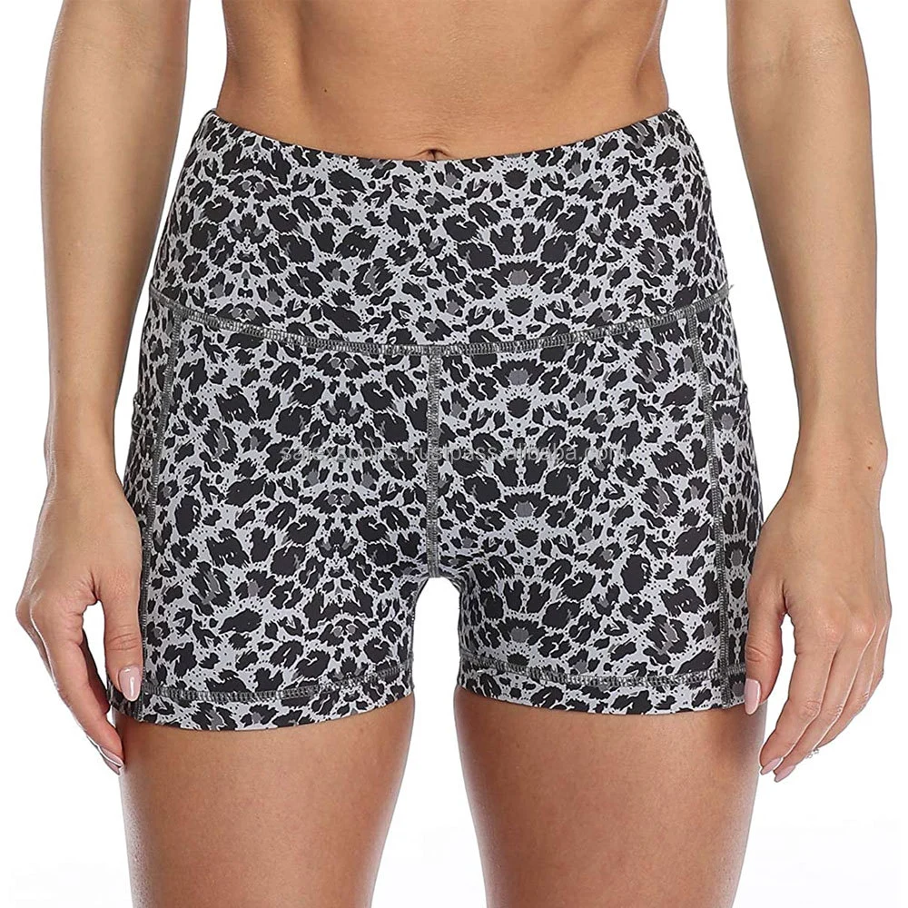 Women's Custom Seamless Gym Yoga Shorts Solid Color Leggings Elastic High Waist Side Pocket Biker Style Belt Quick Breathable