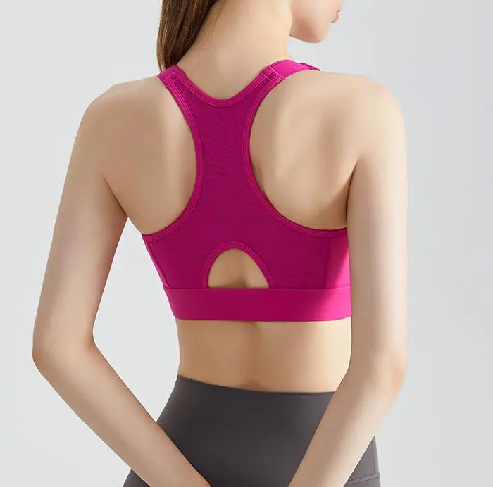 Women's High-Intensity Fitness Sports Bra with Beautiful I-Shaped Back Straps Adjustable Yoga Vest Front Logo Position