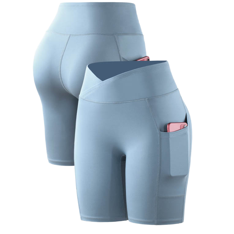 Women's High Waist Yoga Pants Elastic Waist Closure High Quality Summer Sports Fitness Shorts Solid Pattern Hip Lift Feature