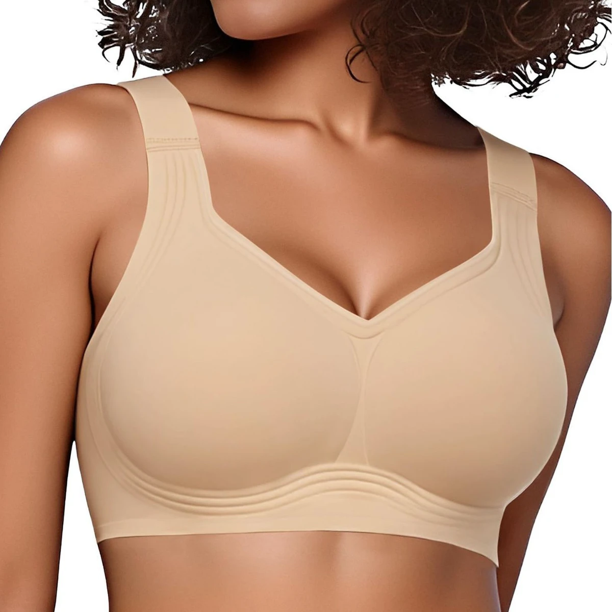 Hot Sell Lady Large Size Breath Bonded Jelly Bra Custom Logo Support Wireless Soft Adjustable Shoulder Strap Womens Seamless Bra