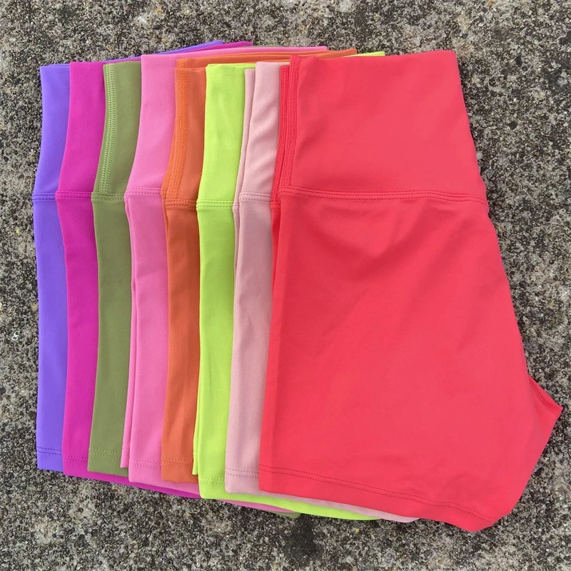 GC Hot Sale Nude Sexy Women's Ultra-short Three-quarter Pants Yoga Fitness Sports Shorts High Elastic Anti-exposure Breathable