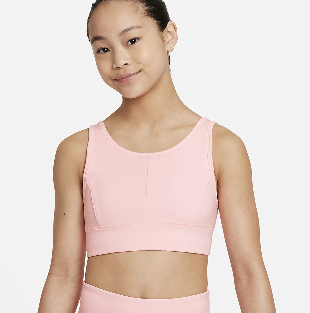 Girls Children Sport Bra Teenage Printed Spandex/Polyester Anti-bump High Support Breathable Deep V-Neck Crystal Four-Way Front