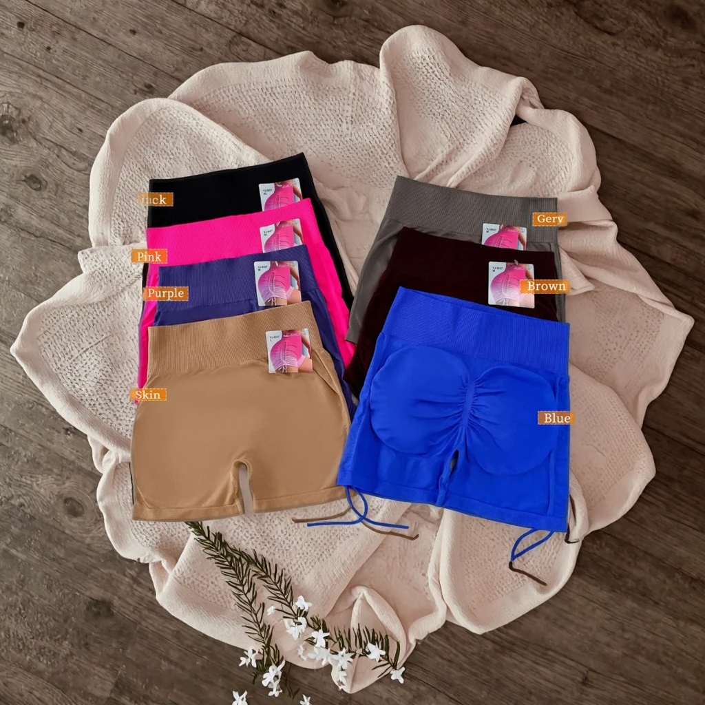 Women's High Waist Solid Spandex/Nylon Cycling Shorts Elastic Waist Breathable Four-Way Stretch Tummy Control for Yoga Workout