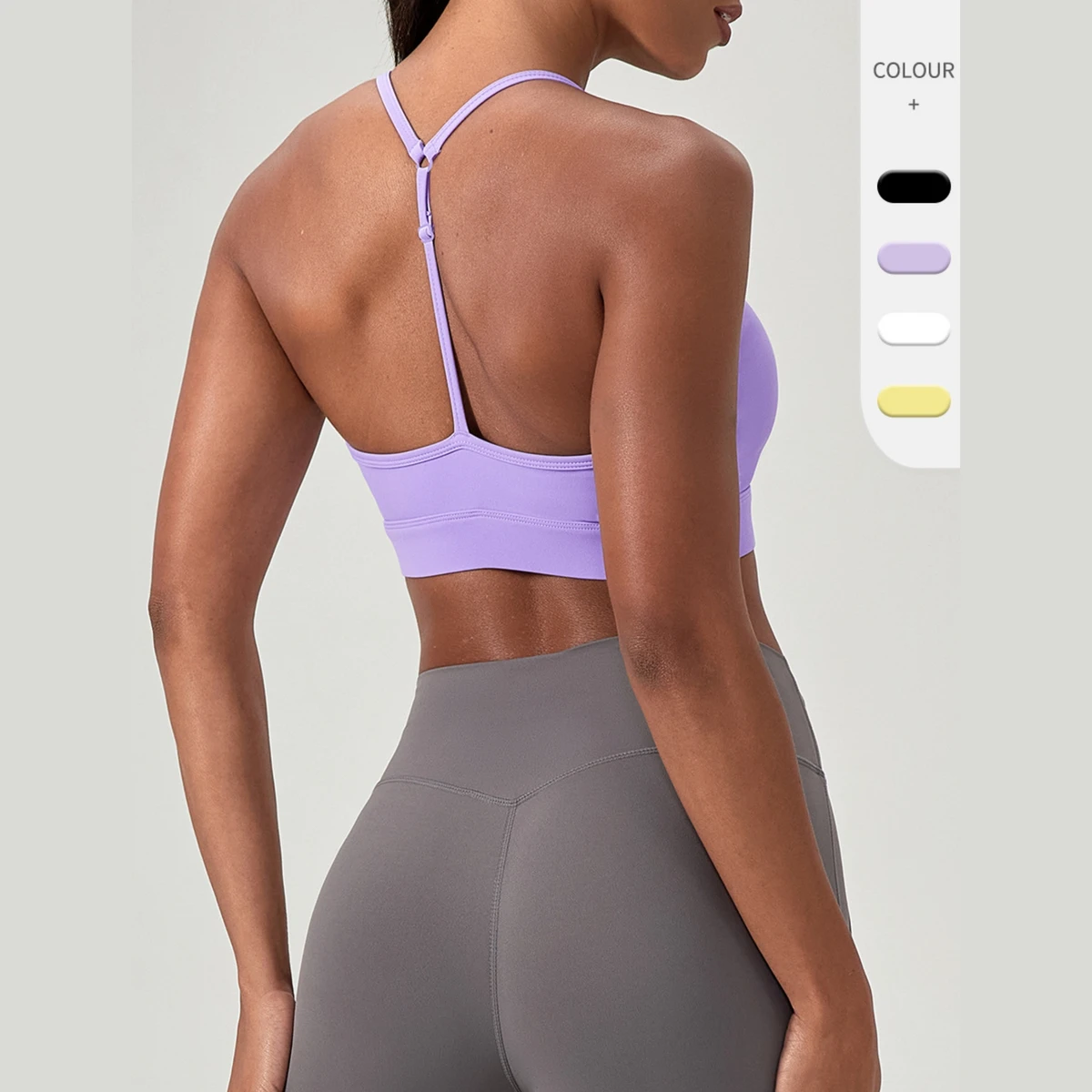 OEM Custom Active Fitness Workout Women Sports Wear Top Nude Feeling Quick Dry Crisscross Straps Front High Support Gym Yoga Bra