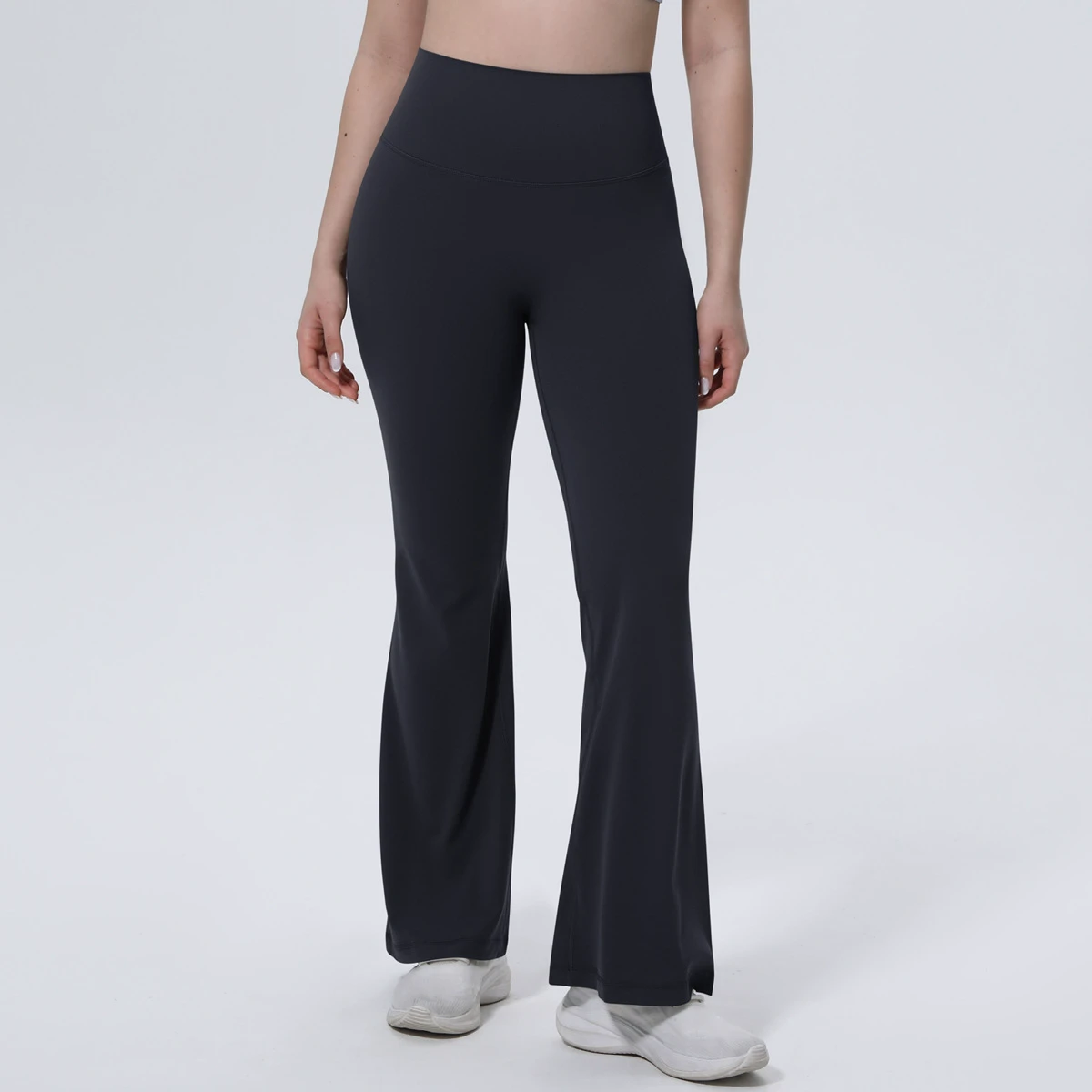 Nude Feeling Slim Fit Hip Lifting High Waist High Elastic Quick Dry Yoga Flared Pants for Women Sports Exercise Training