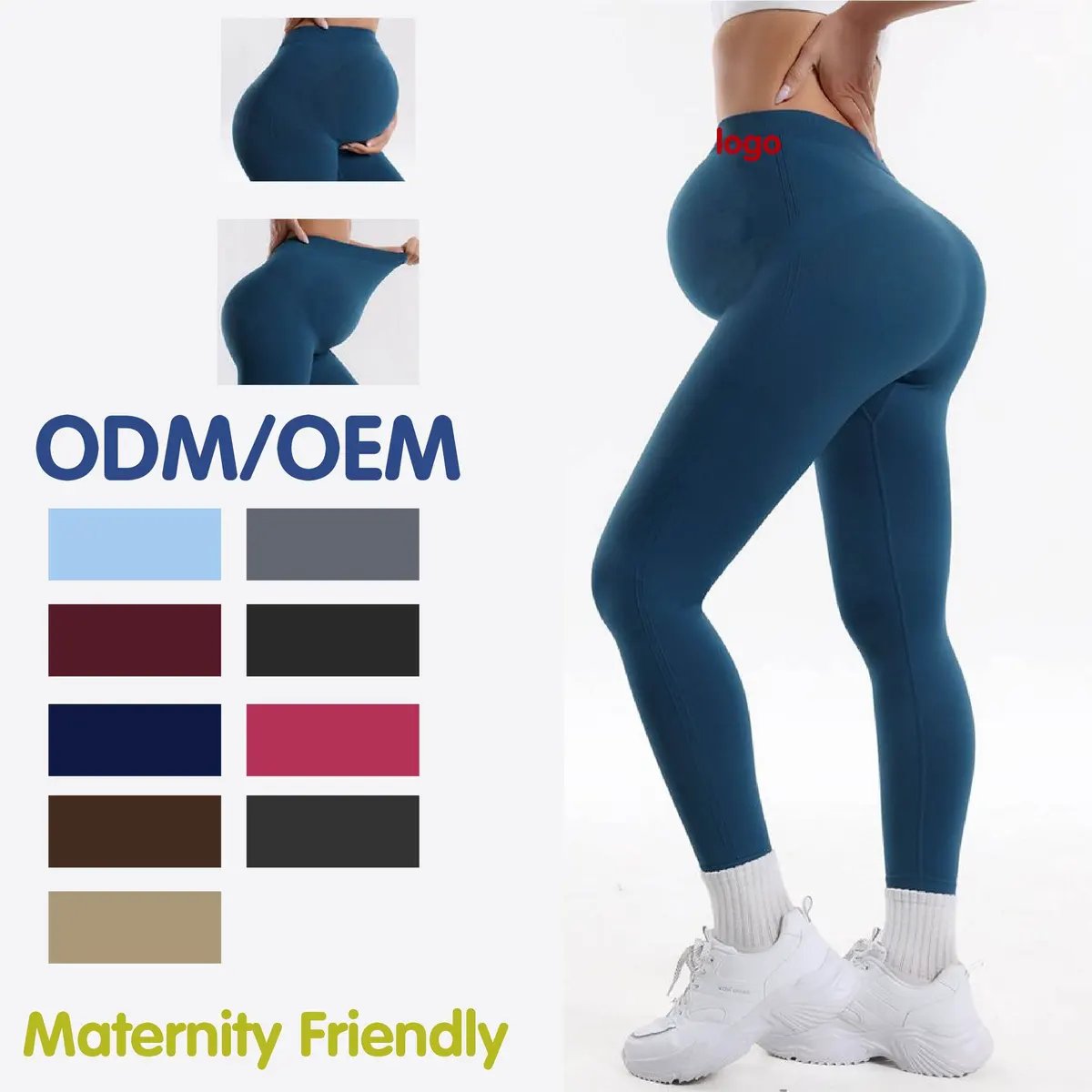 Hot Sale Slim-fit High Waist Seamless Spandex/Nylon Full Length Wrinkle-resistant Pregnant Women Yoga Leggings