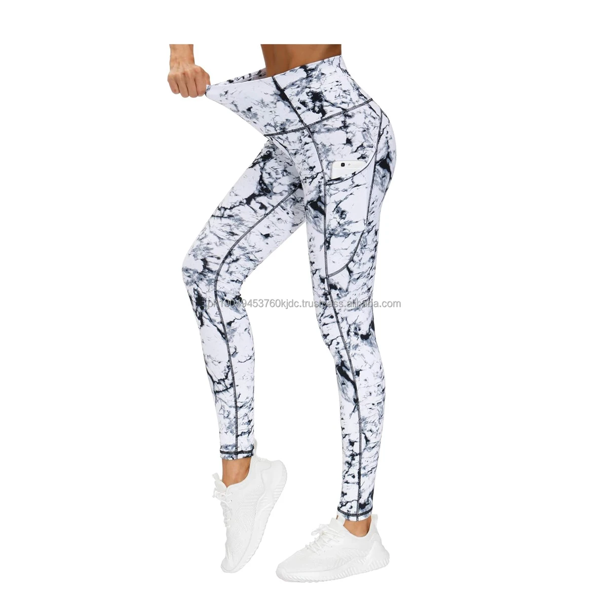 Women's High Waist Yoga Pants Quick Dry Scrunch Feature Plus Size XL Mid Workout Running Leggings Tummy Control Pockets ODM