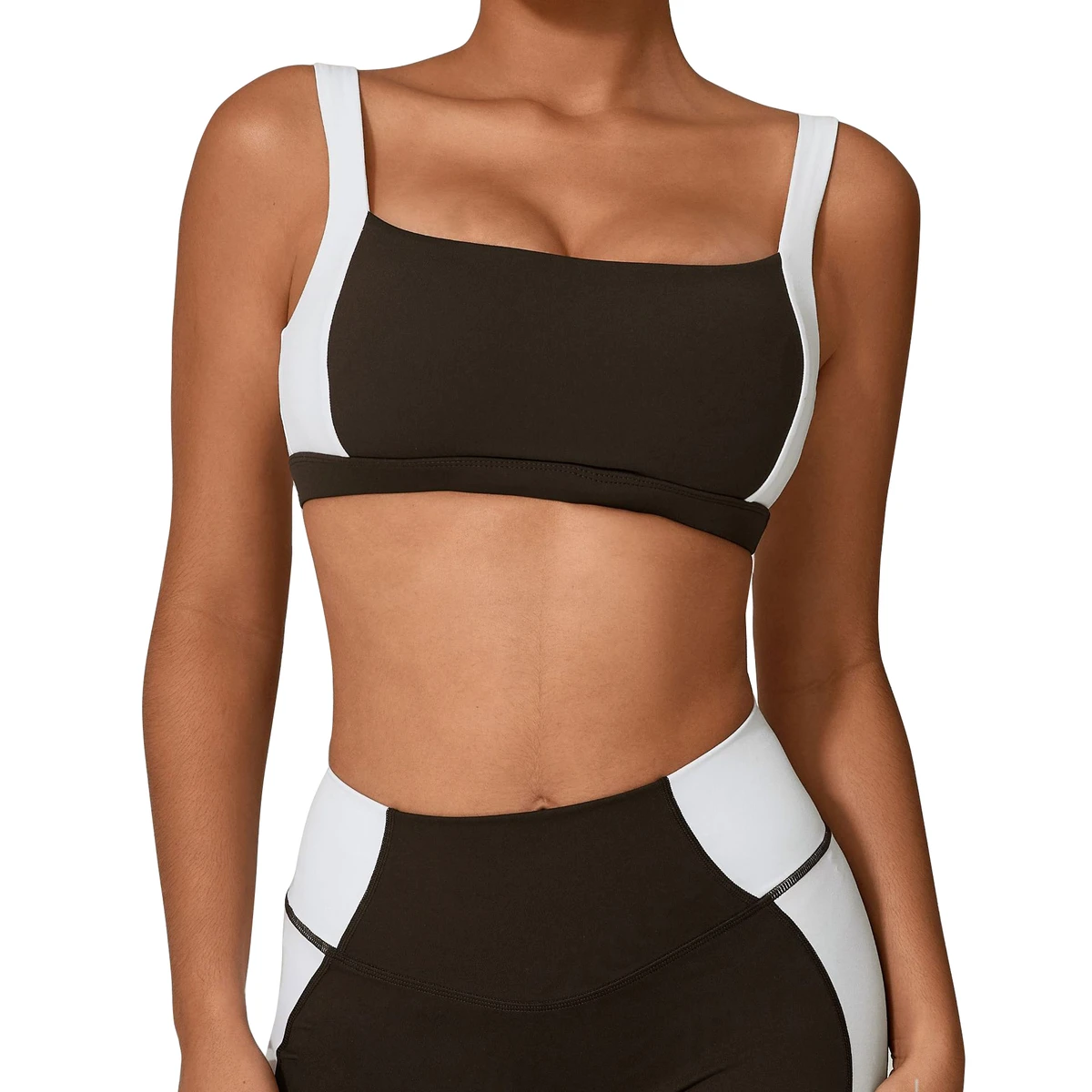 Lightweight Breathable Shockproof Fitness Bra Cross-Back Design with Wide Shoulder Straps Printed Sets for Yoga Running Training