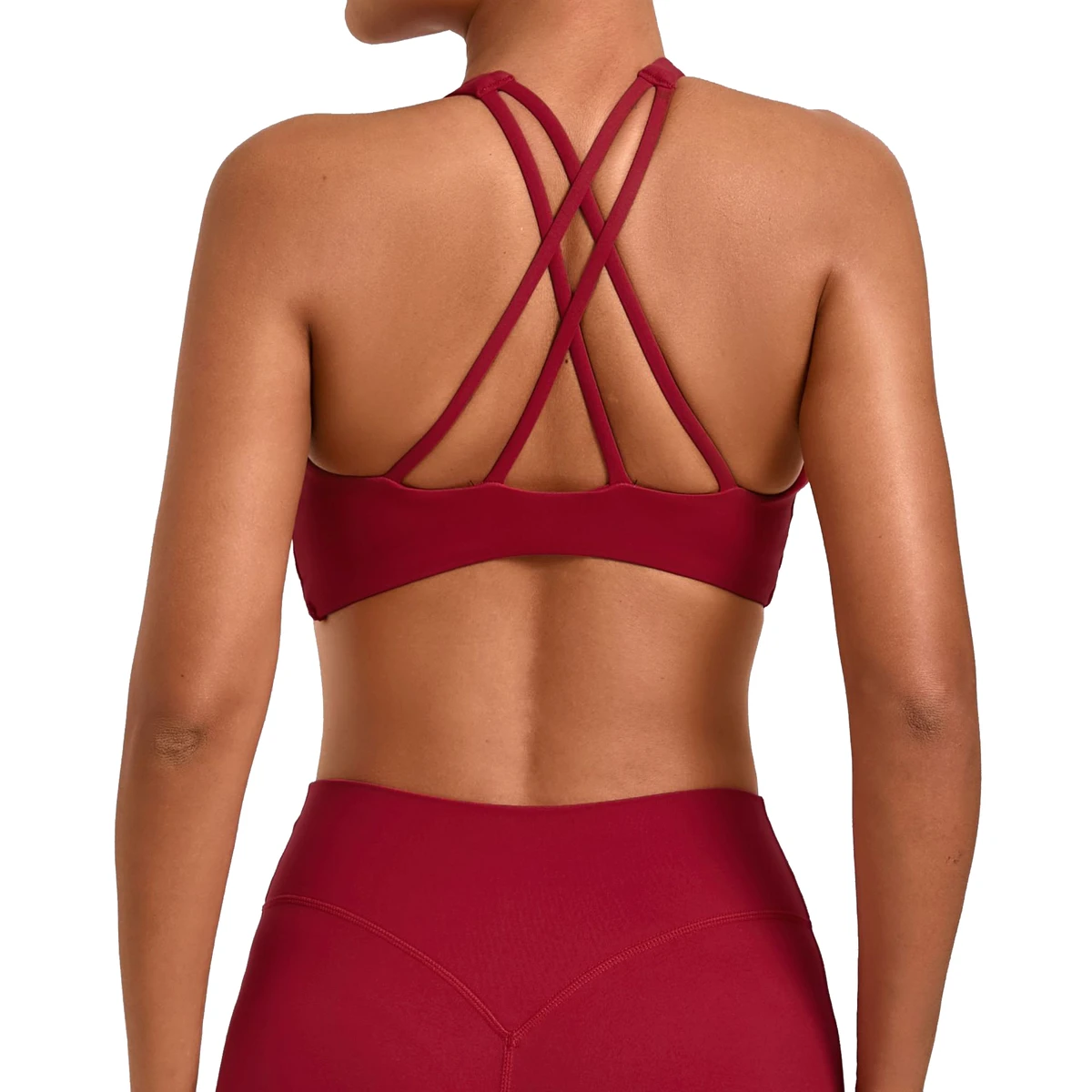 Cross Back High Support Sports Bra-Moisture-Wicking Activewear with Four-Way Stretch & Custom Design for Running & Gym