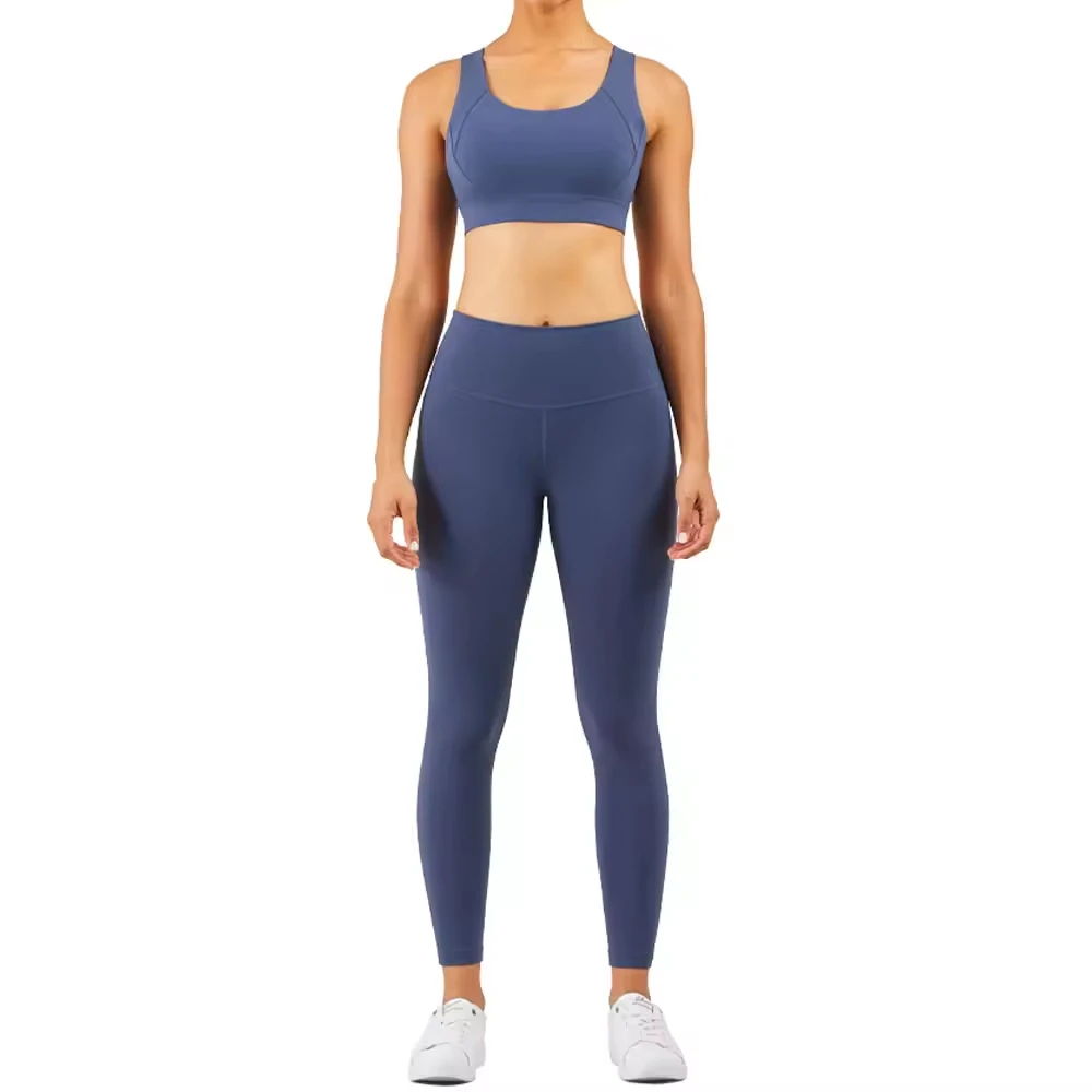 High-quality Women Yoga Sets Solid Spandex/Nylon Anti-Bacterial Quick-drying Breathable OEM Custom Logo Stylish Yoga Apparel