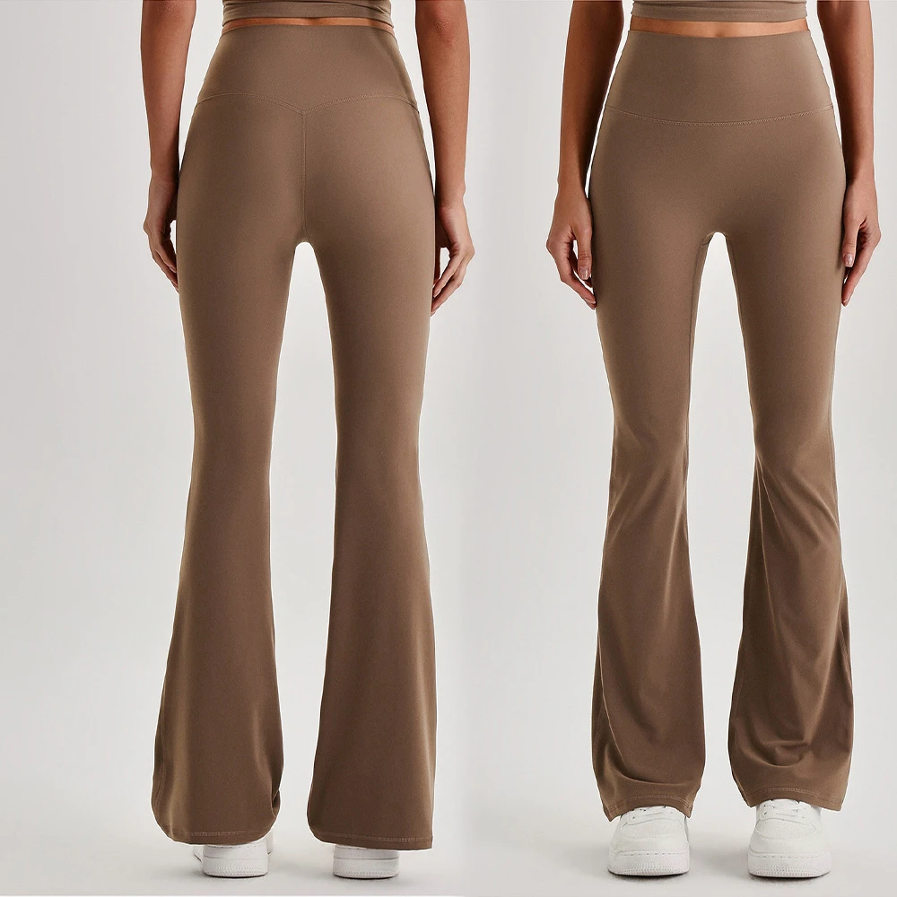Roregal High-Waisted Yoga Pants Women Naked Feel Stretchy Slim Fit Wide Leg Butt Lifting Flared Leggings