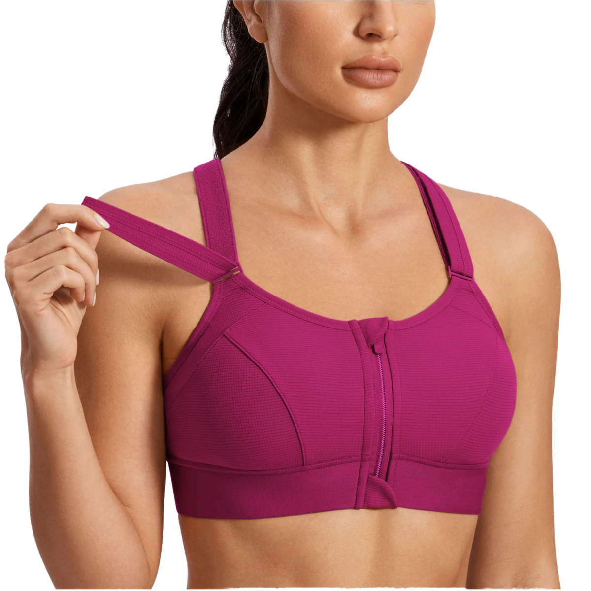 Beautiful Seamless Design Front High Support V-neck Sports Bra Removable Pads Sweat-Wicking Cross Back Eco-Friendly Four-Way