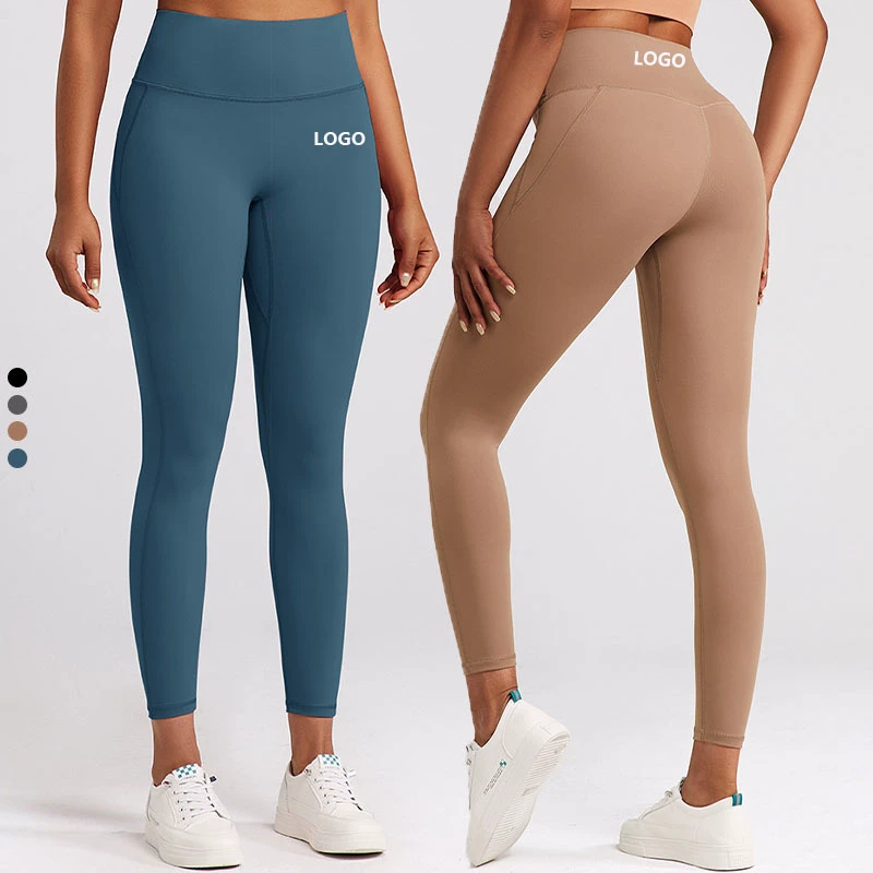 XW-CK038 Breathable Sportswear High Waist No Front Seam Plus Size Fabric Legging Crop Side Line Butt Lift Gym Yoga Leggings