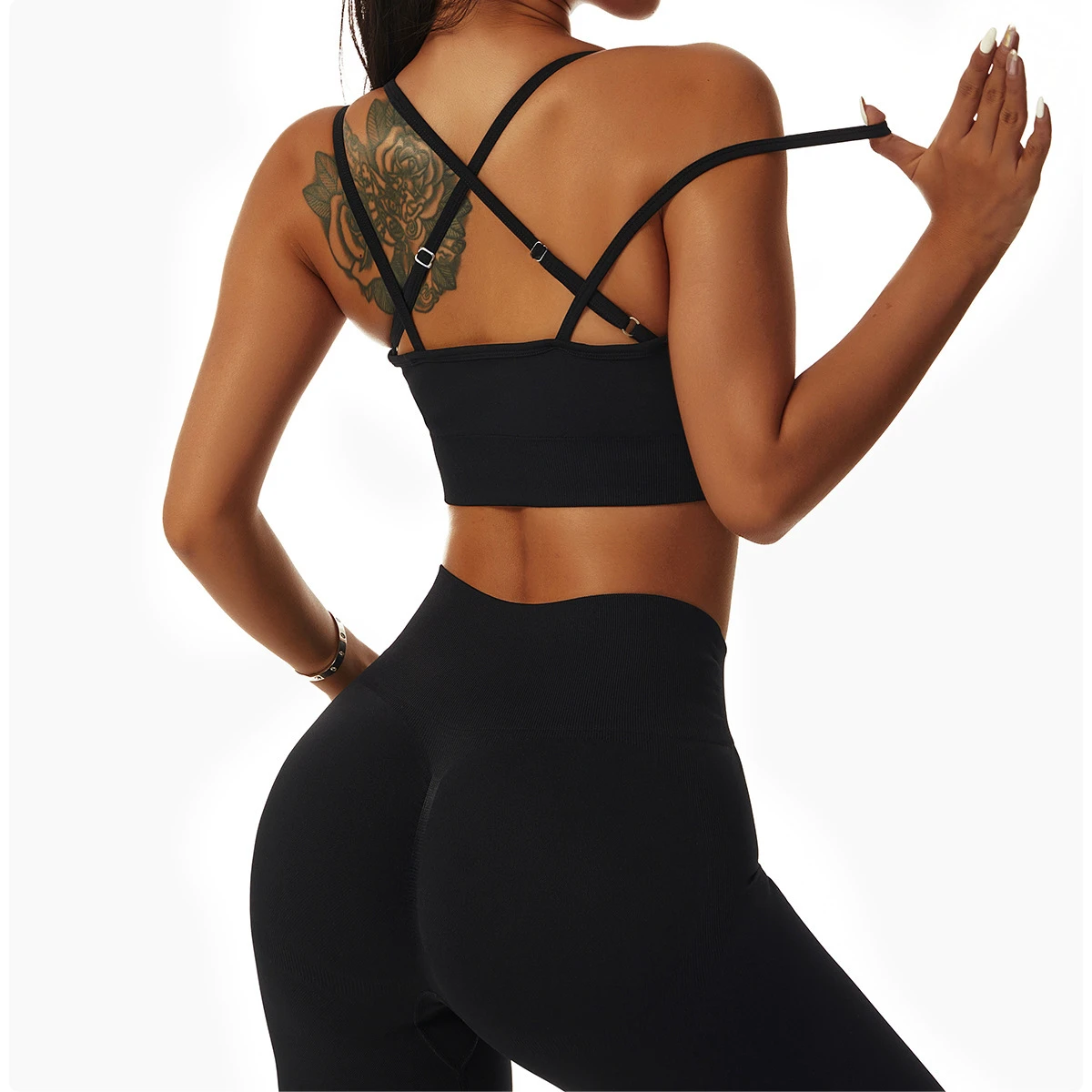 Adjustable Strappy Yoga Bra for Teenage Girls Solid Breathable Gym Sports Training Outwear Middle Support Sexy Girls Plus Size