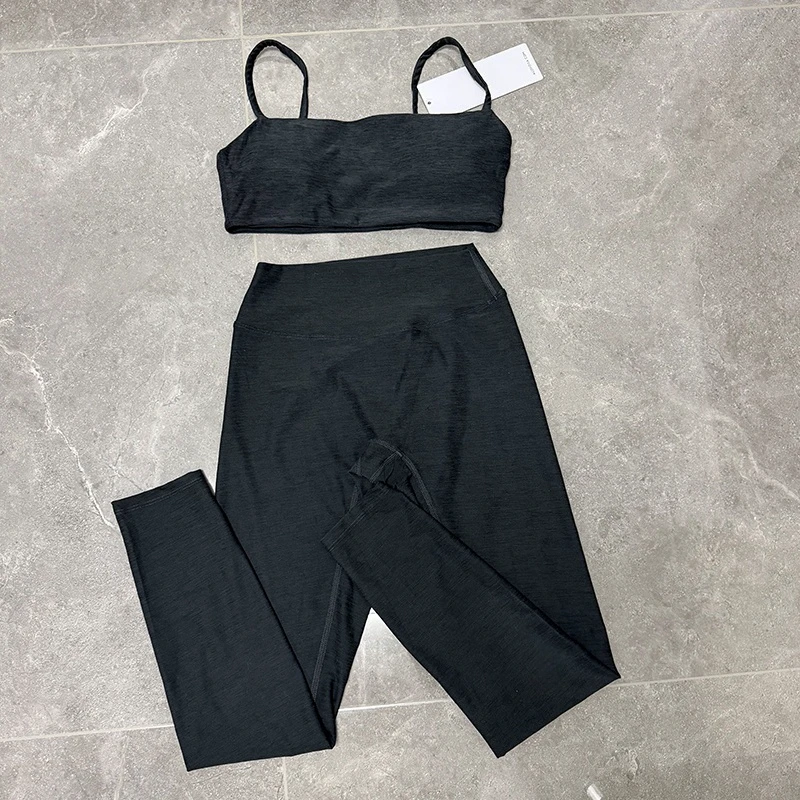 New Design 2-Piece Women's Gym Fitness Sets Workout Yoga Sports Wear Activewear High Waisted Sports Leggings Luxury Brand LOGO