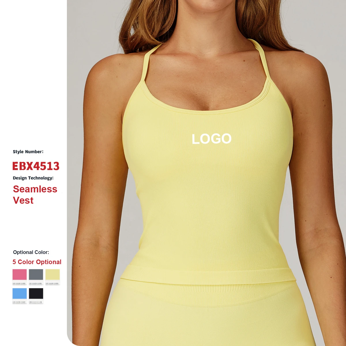 Custom Seamless Yoga Tank Top Stretched Cross-Strap Beautiful Back Sports Bra Women Outdoor Running Gym Fitness Yoga Top