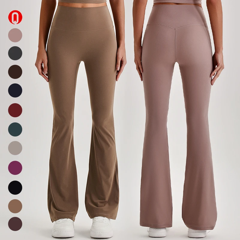 2026 New Arrival High Waist Bell Bottom Yoga Pants Gym Workout Butt Lift Wide Leg Flared Yoga Tummy Control Leggings for Women
