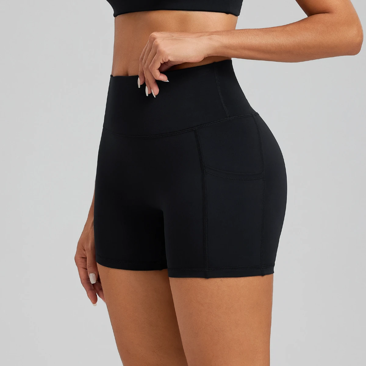 New Arrival Women's High Waisted Yoga Shorts with Pockets - Buttock Lifting and Good Breathability for Yoga and Gym Workouts