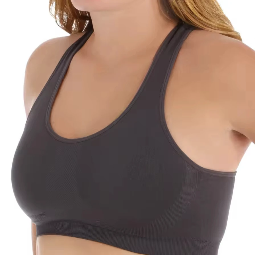 High Quality Women's Sports Bra Simple Square Neck 2-Color Gym Yoga Breathable Anti-Wrinkle Heat-Transfer Printed High Support