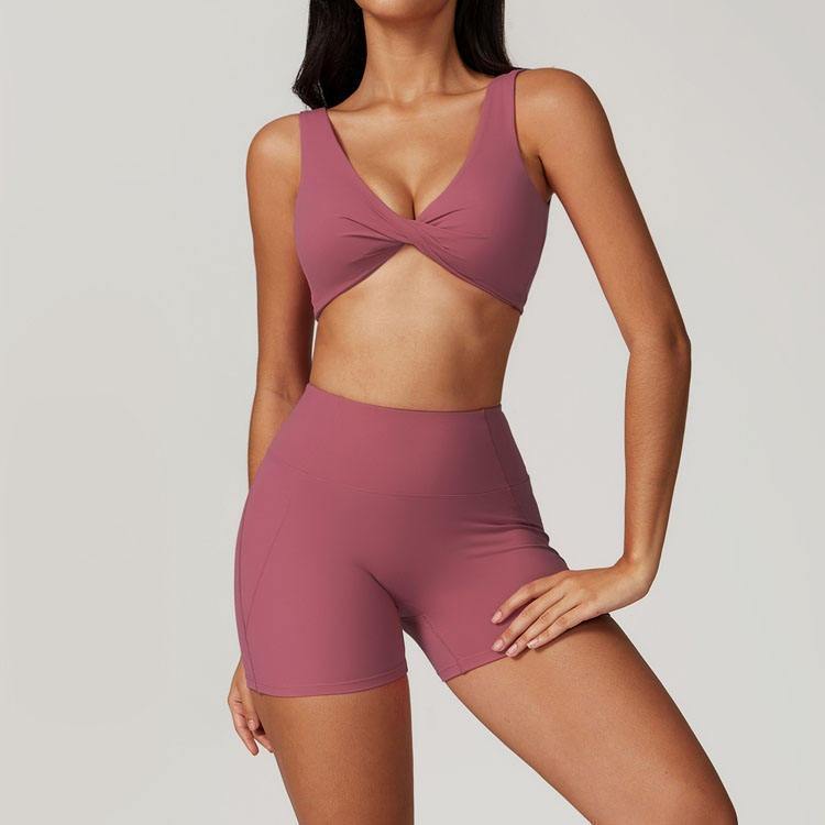 Summer Womens Yoga Set High Waist Shorts And Sports Bra Quick Dry Workout Wear 2 piece set womenWomen's Sets