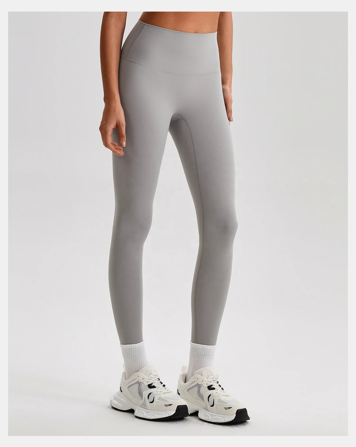 New Design Hot Sale Sports Fitness Leggings Yoga Pants High Waist Solid Pattern for Women