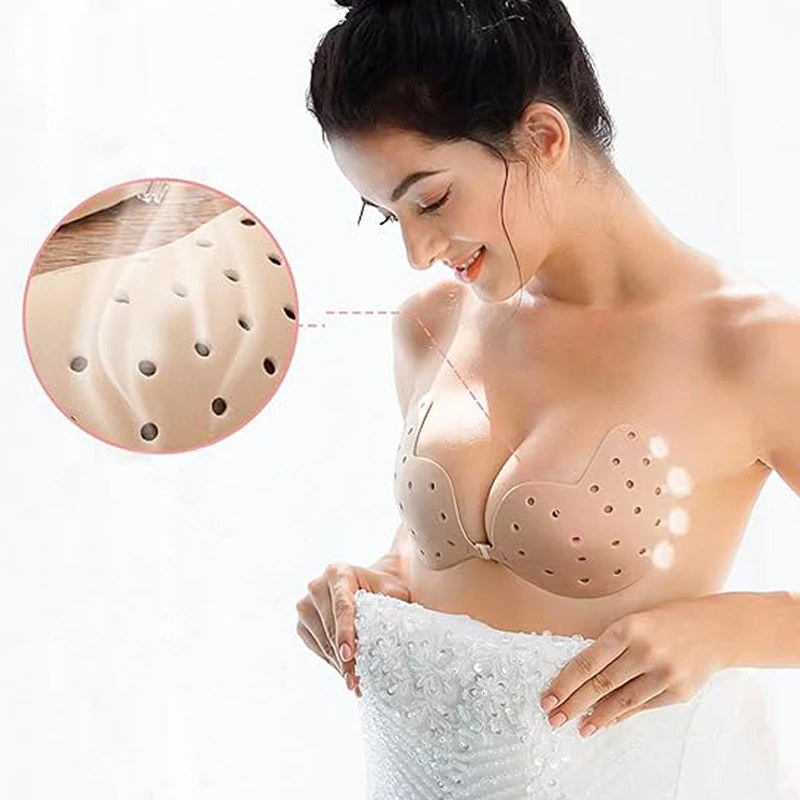 Sticky Bras for Women Push up Seamless Bra Sticky Boobs Bralettes for Women Strapless Bras Lift with Nipple Cover