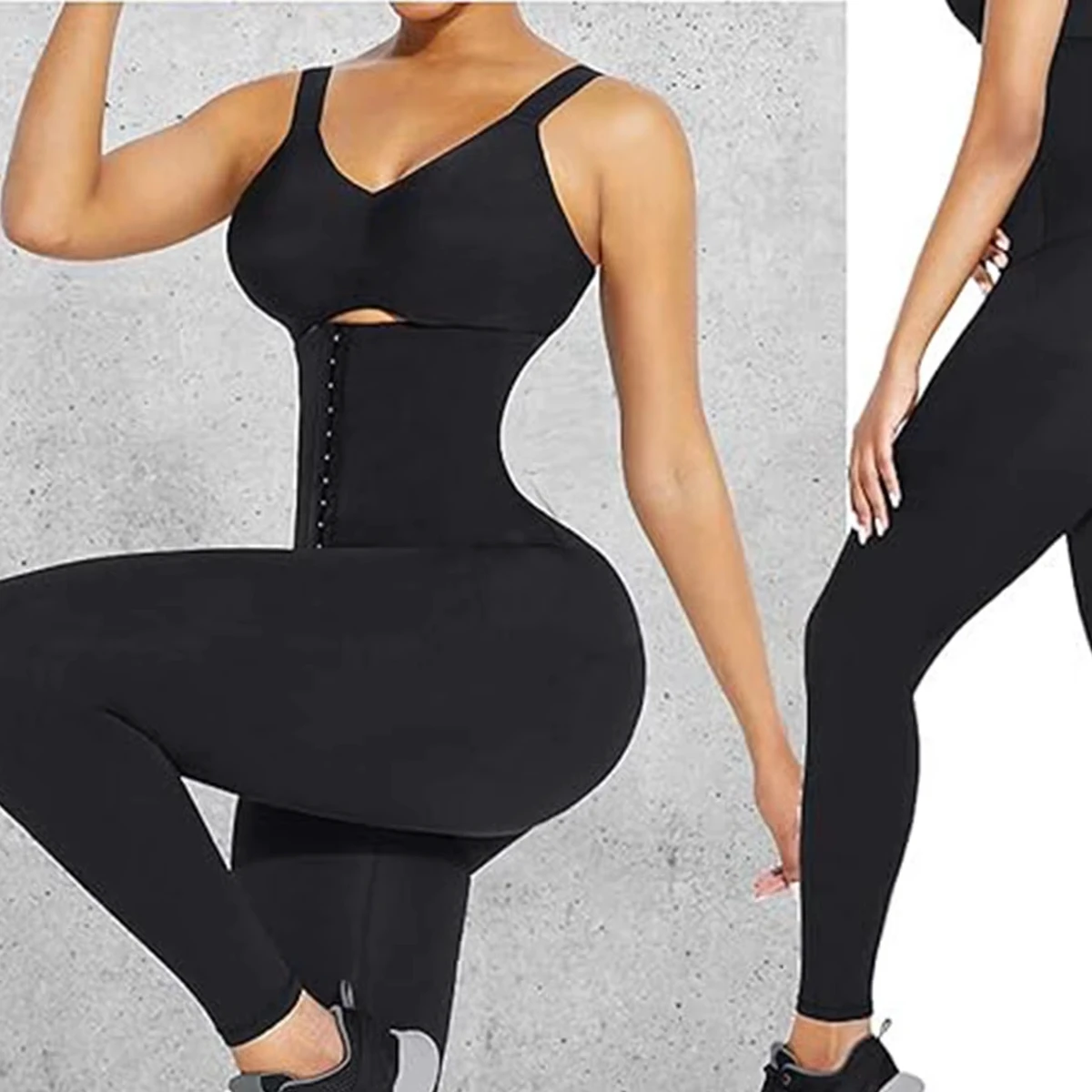 Custom Logo Sauna Sweat Pants Black High Waist Yoga Pants Women Sports Workout Exercise Leggings