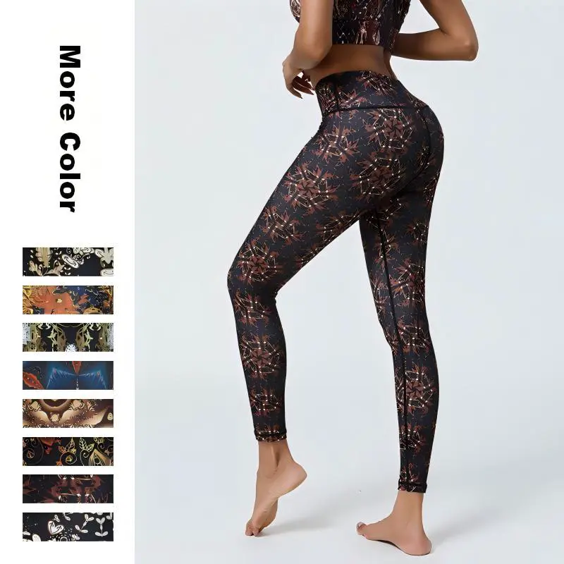 New Trends Custom Logo Lightweight High Waist Seamless Yoga Pants Polyester Spandex Fabric Sexy Yoga Leggings for Mature Women