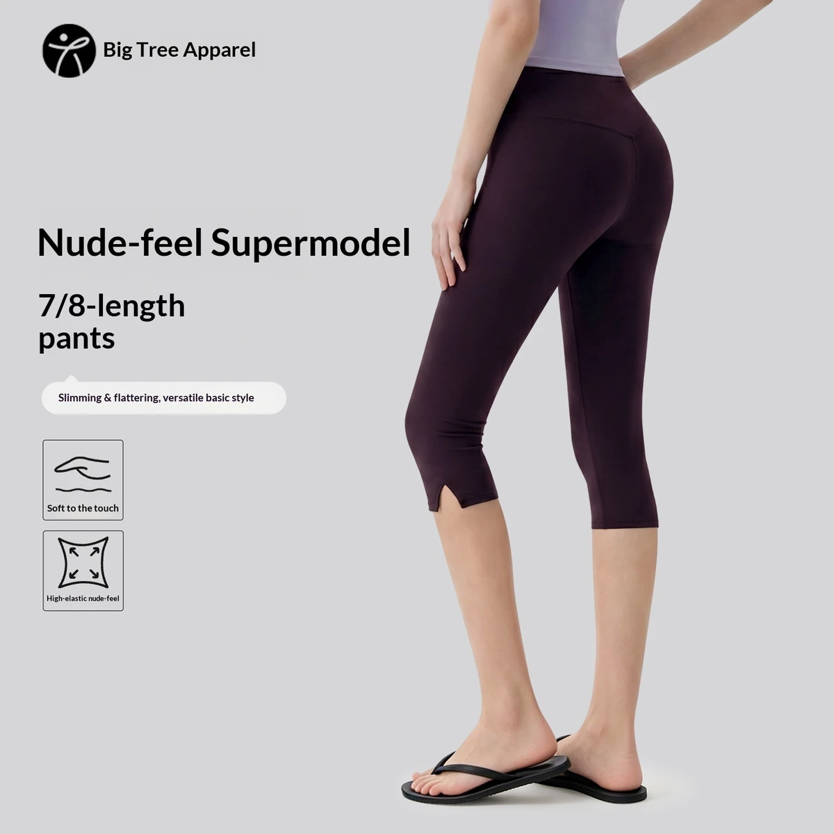 Women's Yoga Sports Cropped Pants High Waist Washed Tight Belly-Tight Hip-Lifting Fitness Pilates Training Base Pants