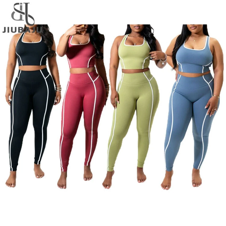 2 Piece Yoga Clothes Women Tracksuit Fitness Suit Gym Workout Sets Athletic Wear Female Push up Sports Crop Top Leggings Suit