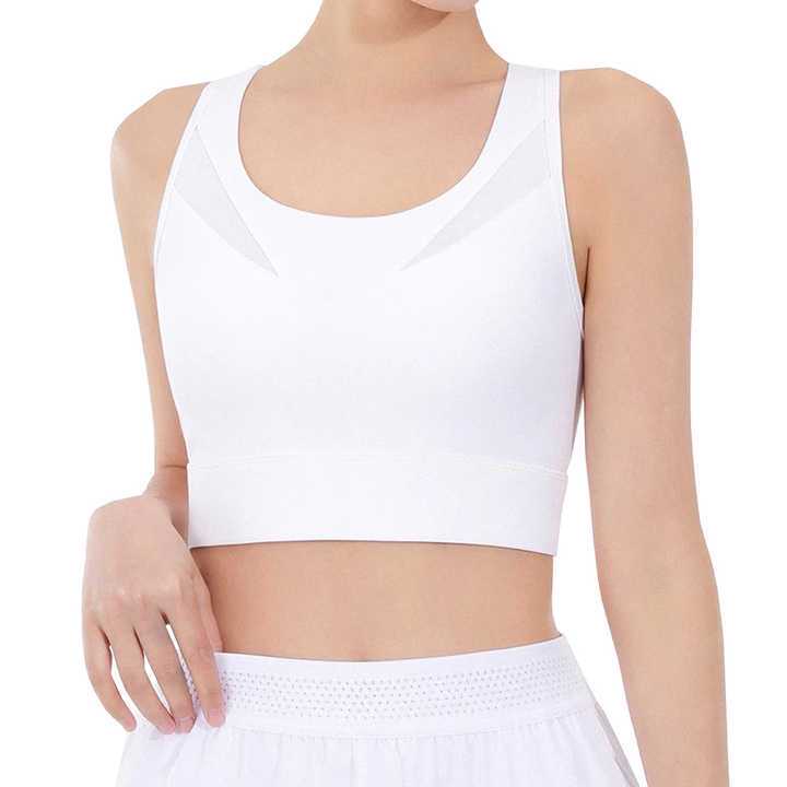 Women's High Support Sports Bra Breathable Moisture Wicking Activewear for Running Gym Workout Yoga Fitness Training