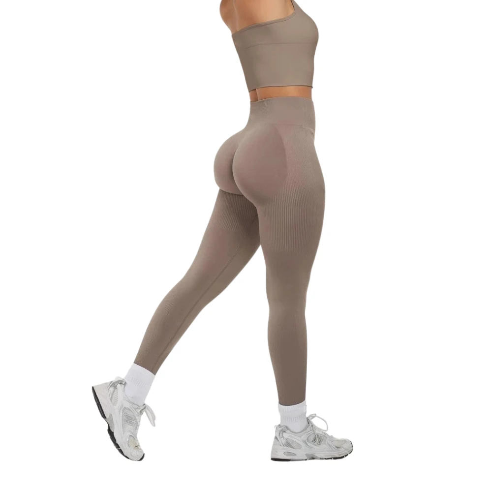 Women's High-Waisted Seamless Leggings Butt-Lifting Workout Pants Spandex/Nylon Four-Way Stretch Eco-Friendly Breathable Tummy