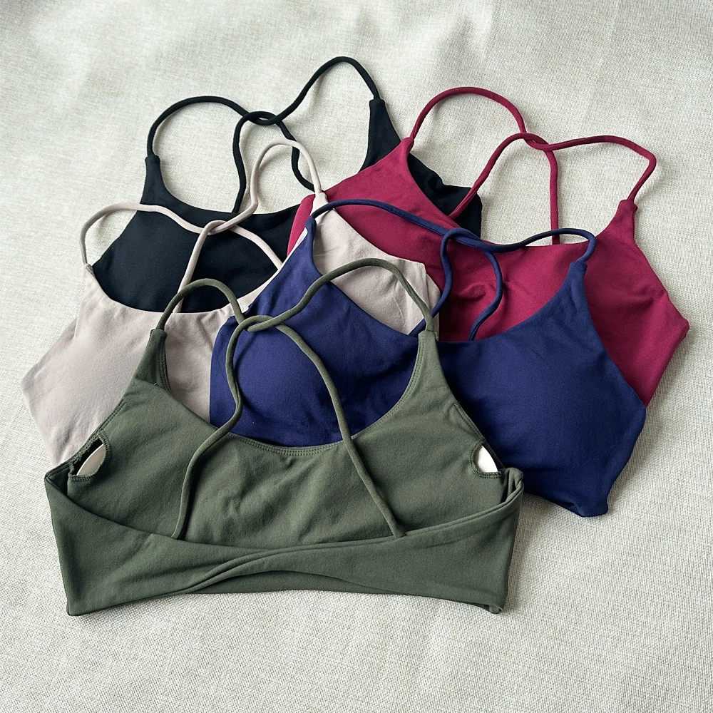 Women's High Support Seamless Fitness Bra Customizable Shockproof Sports Bra with Dynamic Twist Back Plus Size Options